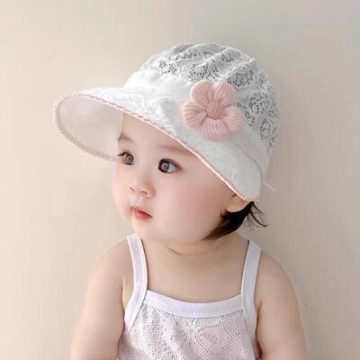春夏季薄款婴儿帽子女宝宝时尚花朵渔夫帽婴幼出游防晒遮阳帽