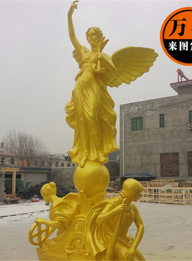 西方天使女神像 定做玻璃钢西方人物雕塑 欧式美女天使造型摆件