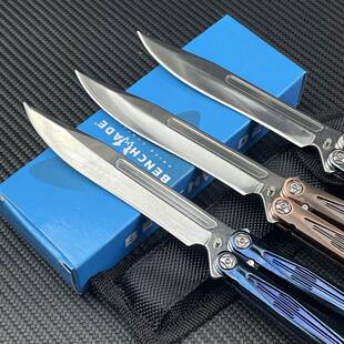 经典款粒子练习新蝴KNM蝶刀一片体合金N柄高品质CC刀未开刃训练刀