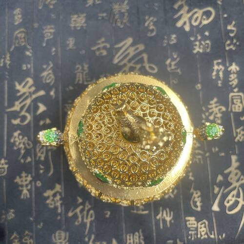 三足麒麟掐丝镂空香炉仿古铜器香炉家居佛堂装饰品桌面工艺品摆件