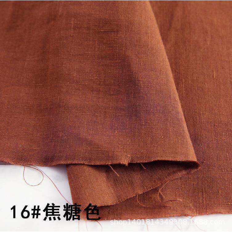 纯亚麻TAJ料服装面料砂高洗档水洗棉麻料夏季连衣裙布裤子苎麻薄