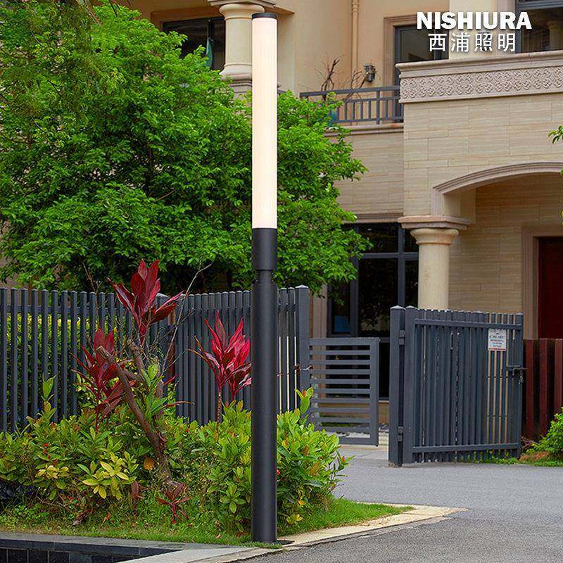 简约led圆柱庭院灯3米户外防水铝材公园别墅花园过道引路庭院灯