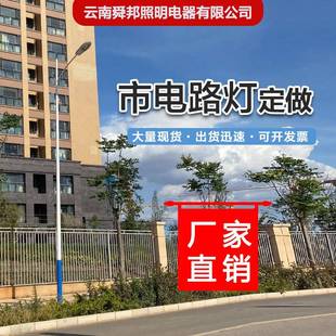 6m7m8M10米12米市电220V单臂路灯高低双臂路灯杆户外防水道路照明