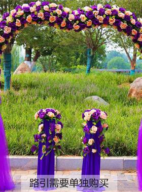 绢新花拱+asdI4WQ拱门婚庆花门结婚门庆典礼拱门喜庆花门款绢花铁