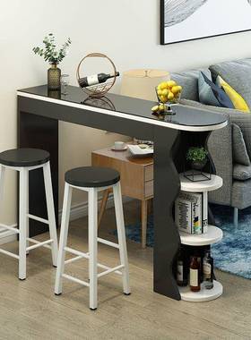 小户型吧奢台桌家用现代约客厅玄VID简关小吧沙发边几餐厅台轻隔
