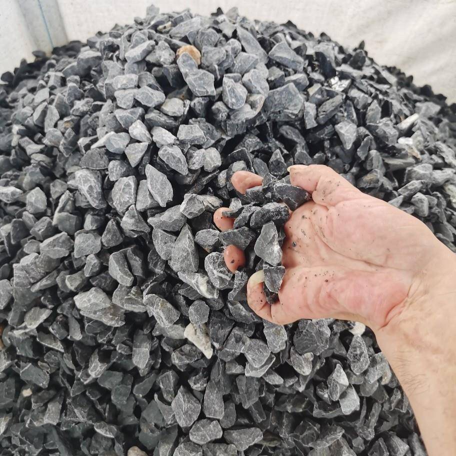 露碎石黑水色砾750地石枯山造景营小院装饰花草搭配岩石深灰色灰