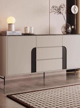 微实晶轻木餐边柜奢现代简约入户玄关柜家用客厅大容量JBR储物石