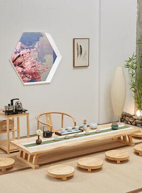 日式实木榻榻则米矮桌家用大板功室夫泡茶桌茶民宿长边YVB条不规
