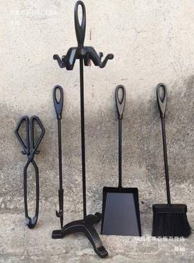 壁炉灰工套装欧式铸具铁火炉配件火钩火清钳架RLD炉具清烤理扫把