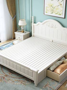 1小主美床田全园实木1.8米主PDS卧双人床现代简约欧式韩式.5公床