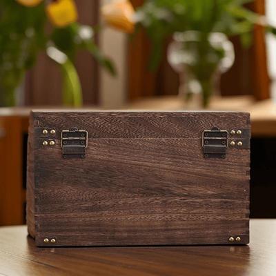 加厚书本纳盒长方形带收木箱做复古大锁木箱子BM008旧储物箱衣物