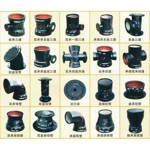 球铸铁管件双承盘三通双承墨一单支盘三443兰通承插式法三通管件