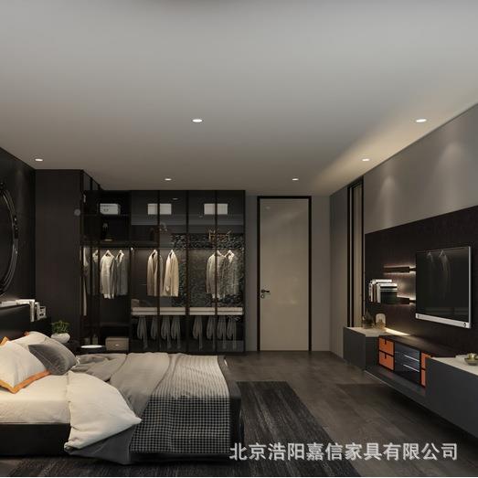 京厂家全屋定制鲁丽欧松北板体压膜门板电视柜-柜衣柜一门到顶图片