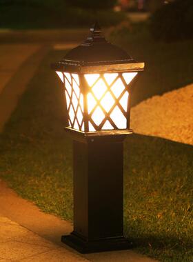 欧式网形格园灯户29220外防水铝材外壳公园花景观柱灯立方庭院灯
