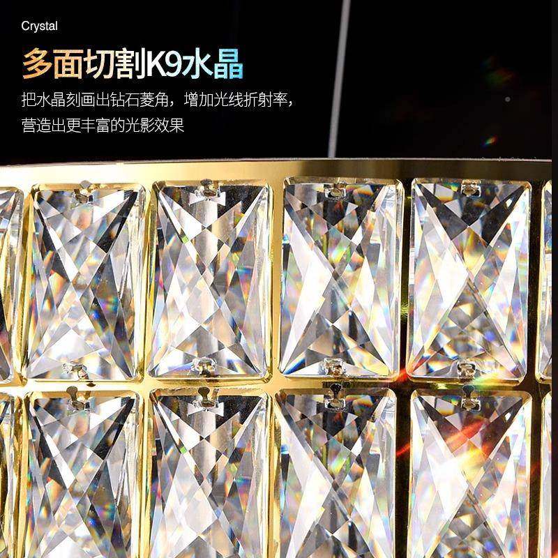 轻奢吊灯灯长条一字水晶餐桌简907约创意设厅计师台吧客厅饭灯具