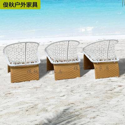 简约户编外休闲计藤椅餐桌花园庭藤院露设天室A-020外绳编桌椅组