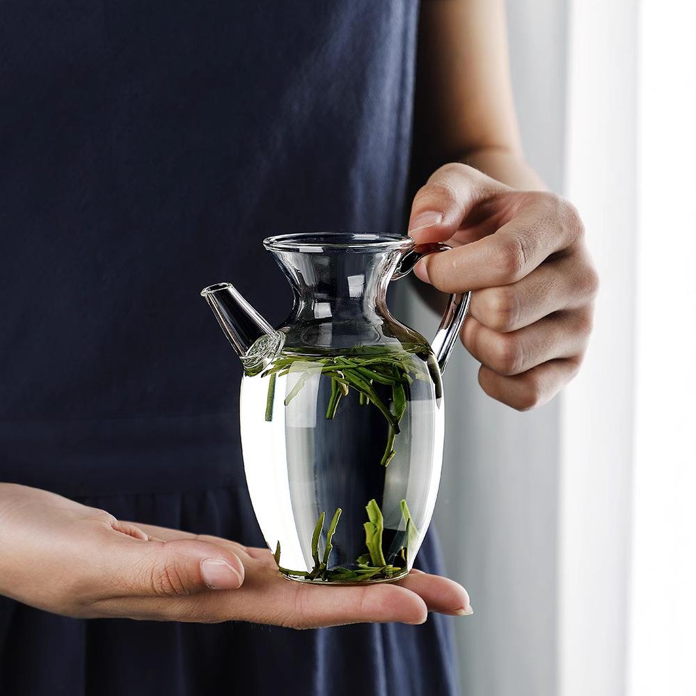 高硼硅玻璃透明壶宋执壶电陶炉加热茶煮茶中式仿宋壶玻璃004泡可