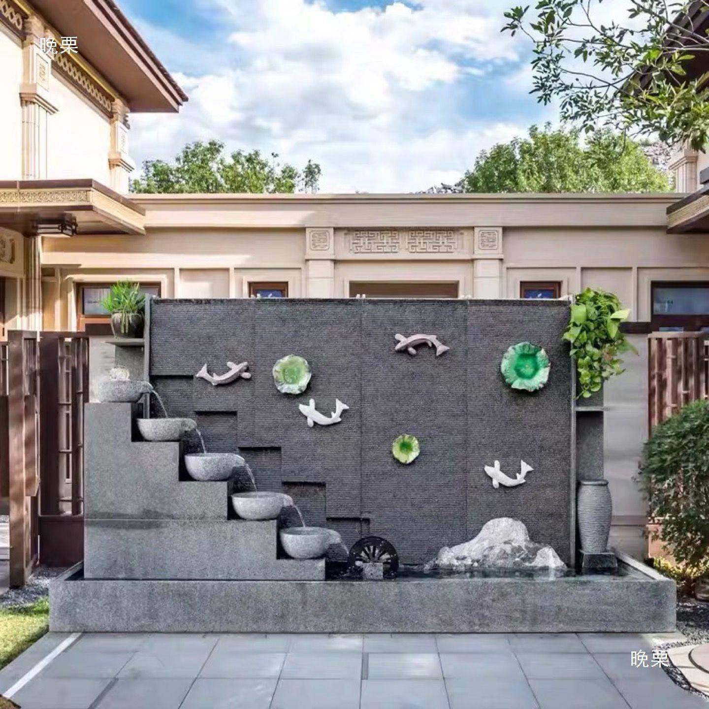 墅石材水幕墙水墙喷水景别景观开流业庭院屏风装饰落地泉XIT摆件,家居饰品,流水摆件,淘宝优惠券,粉丝福利购,淘宝优惠卷