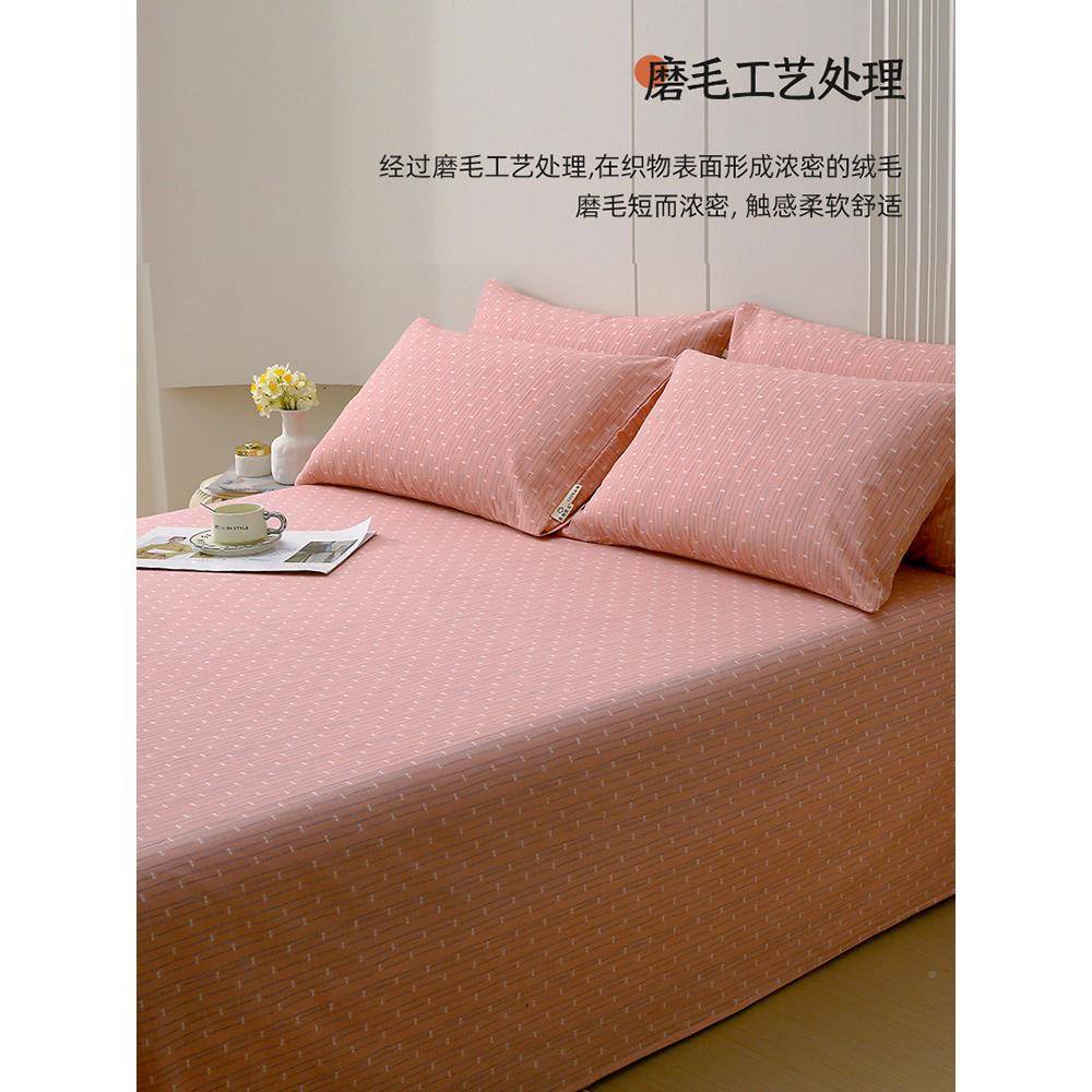 秋冬ltao7382加厚纯棉磨毛宿床单单件10全棉0老粗布舍单人被件单 - 实物图