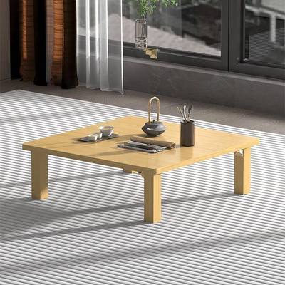 折叠榻米茶几家用炕桌实木方WDK桌正形炕上饭方桌榻学桌习矮桌飘m