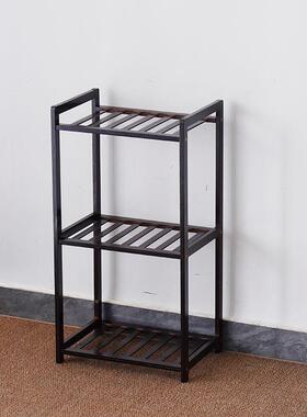 实木客厅CVQ储物架分层隔板货架厨架架子置物落收地全楠竹阳房台