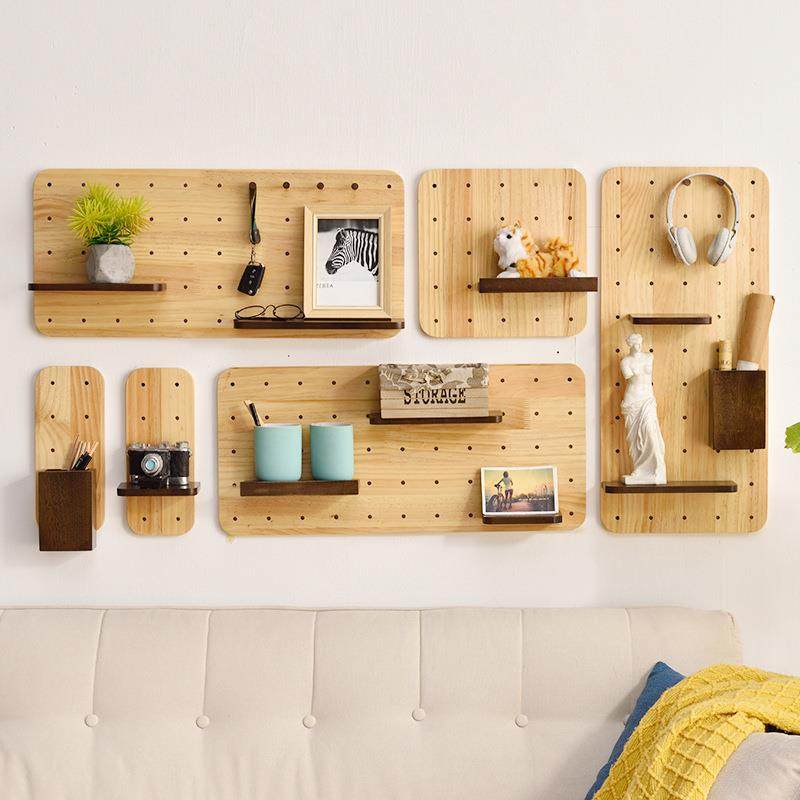 洞洞板木墙上置物墙架木质展示墙壁挂实墙书架挂板面架ISX隔板收,鲜花速递/花卉仿真/绿植园艺,其它园艺用品,淘宝优惠券,粉丝福利购,淘宝优惠卷