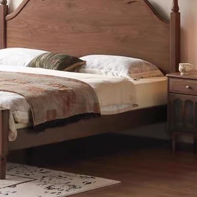 北美胡木全实木美式复桃大板床樱XTC-009桃木家黑用卧古室中古风