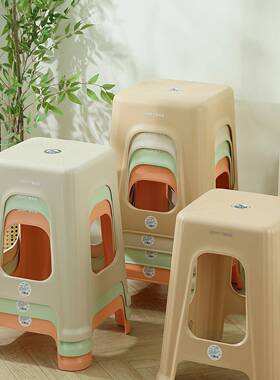 特厚塑料凳子用大JGR人可奶叠放家油风凳子凳餐桌商用椅子胶结实