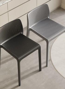 时尚创意塑料凳约子QKO现代简家用加厚靠背等椅成餐人凳位椅子高