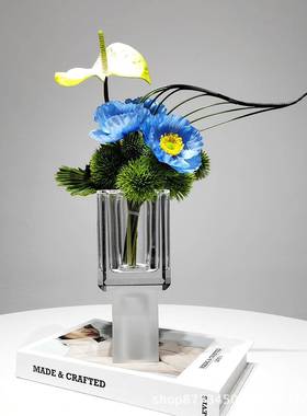 现代轻奢水晶插花仿PRD真花样板客客厅售楼部洽谈桌厅茶几房艺摆