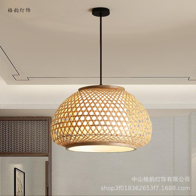 复古风格吊灯罩手151宫仿古灯工编装织竹编吊灯罩景点客栈饰灯饰