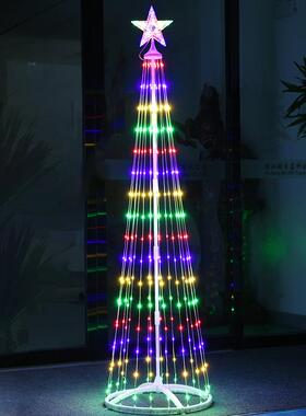 新SQY款L色ED幻彩变装圣诞锥形户树塔灯房间外布置饰氛围窗帘灯