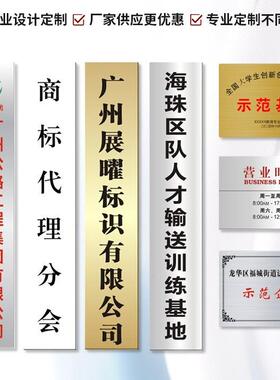 办不公锈钢LSH门牌金工厂厂家广告牌匾司公室展示牌公司钛门牌
