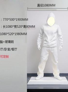 潮玩艺术雕塑坐姿摆34809件雕塑窗网红打电卡店铺镀橱酒吧大堂装