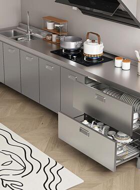 304整MQJ体加厚不锈安钢橱免装一体式厨房灶柜户台柜家用小型