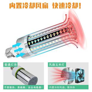 直销l明e玉米E2灯7大5730风扇功率风扇散热节能灯泡厂房d商业照玉