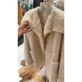 网红穿搭显瘦开衫 法式 高级感慵懒风翻领毛绒绒外套女2025秋冬新款