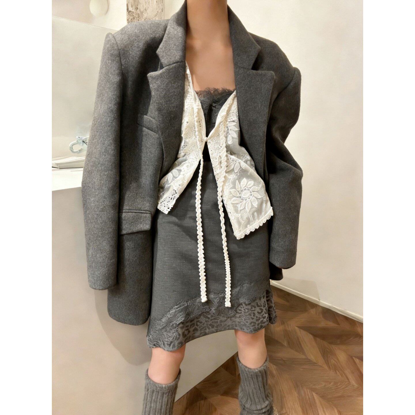 巨好看2026穿搭一整套富家千金感宽松西装外套蕾丝衬衫拼接连衣裙,女装/女士精品,时尚套装,淘宝优惠券,粉丝福利购,淘宝优惠卷