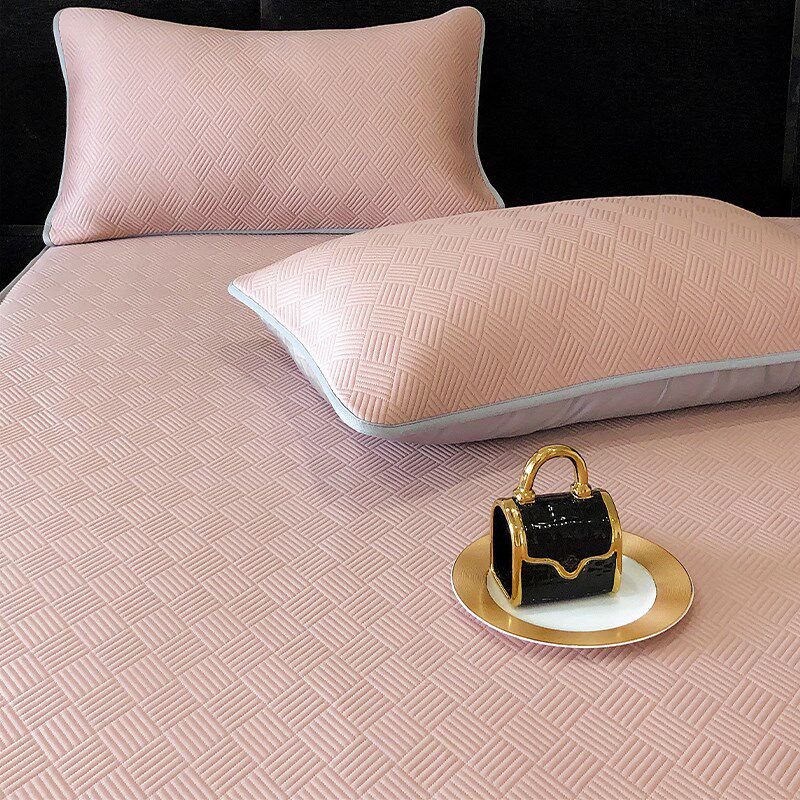 晚风续夏简约纯色冰离子凉席三件套母婴级A类可机洗空调软席1.5