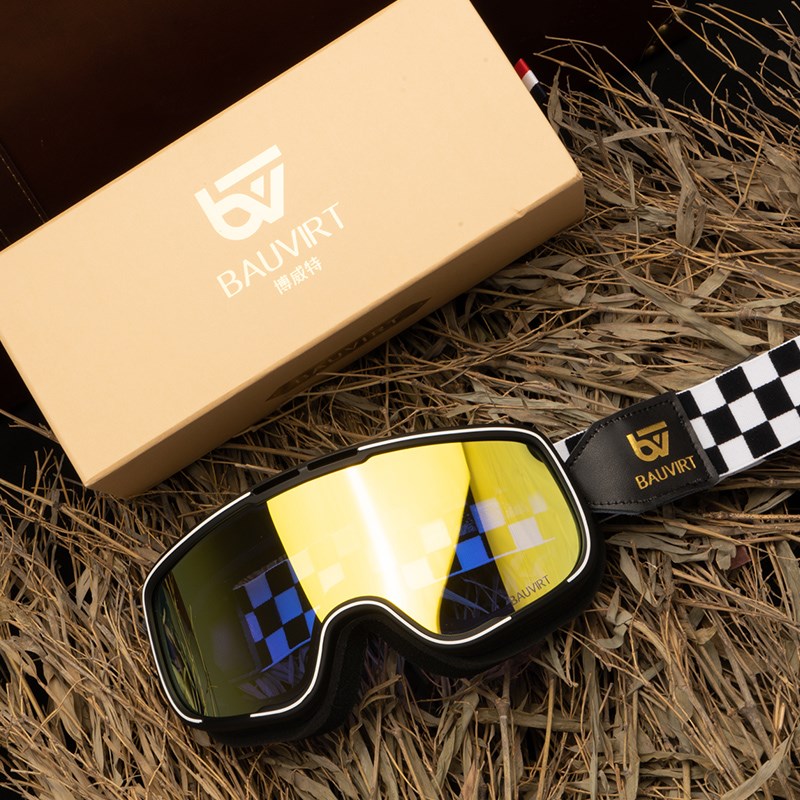 摩托车风镜哈雷头盔复古机车越野护目镜骑行半盔防风尘眼镜通用