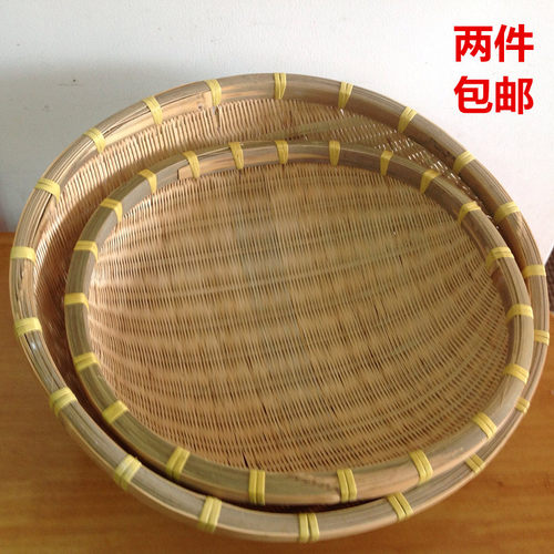 纯手工竹编簸箕 沥米竹筛 竹编筲箕 竹编竹制品 装饰家用(米捞)