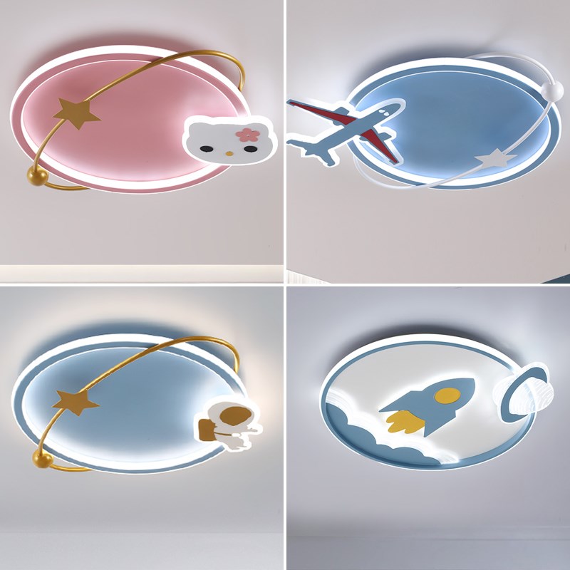 护眼儿童房LED卧室灯男孩女孩创意卡通宇航太空吸顶灯卡通款式
