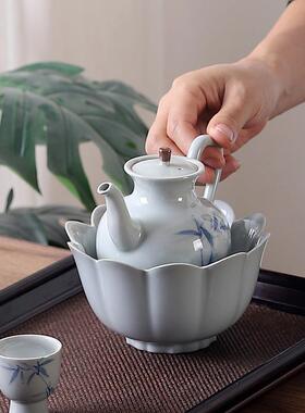 陶瓷中高式仿古高档温酒酒具套装家用白酒清酒烫酒酒脚杯商务YQWJ