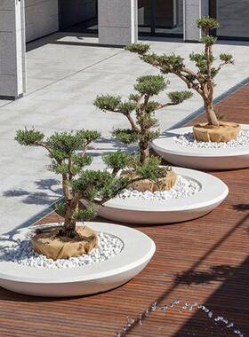 璃钢凳休闲圆形玻树池坐室外公园绿地创池意美陈景观玻璃89837钢