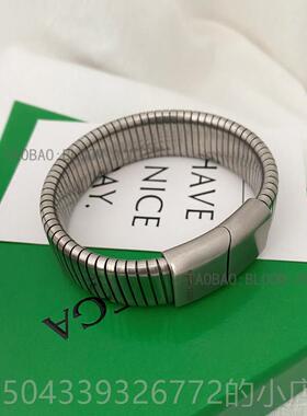 高档网红博主同款银色手表链小众风高级复手古气质环冷淡简约镯手