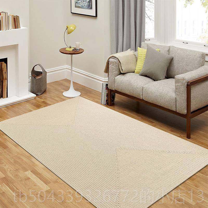 高档手工编织棉地毯茶几沙发客北简欧约in厅s卧室床边毯椭圆地垫