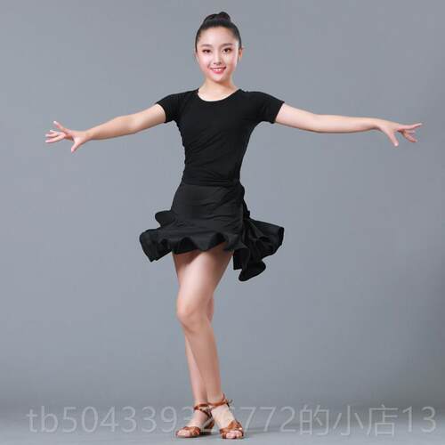 高档CONN分专业拉丁舞服装儿童女孩演出服长袖练习Y功服表演艺服