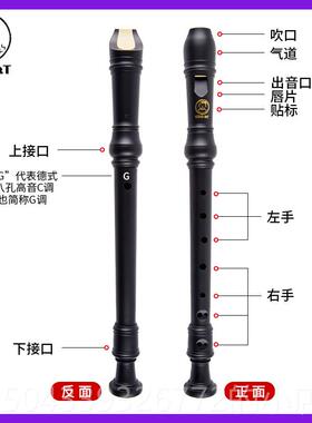 高档SART思M玛特高课音八孔竖笛德式C调2GX10音乐教学68孔笛子乐