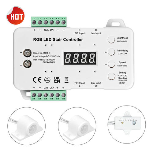 人体感应RGB跑马流水灯带LED灯带灯具楼梯控制器易操作