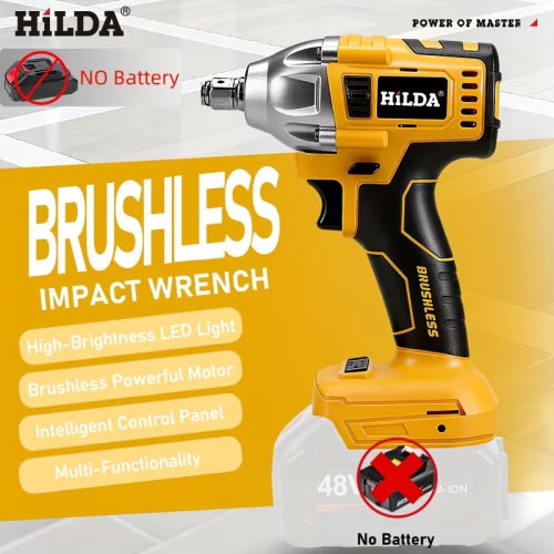 HILDA18V无刷冲击扳手电动扳手工具高扭矩LED灯多功能汽修工具